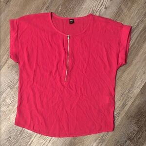 Vibrant Pink Blouse with Zipper
